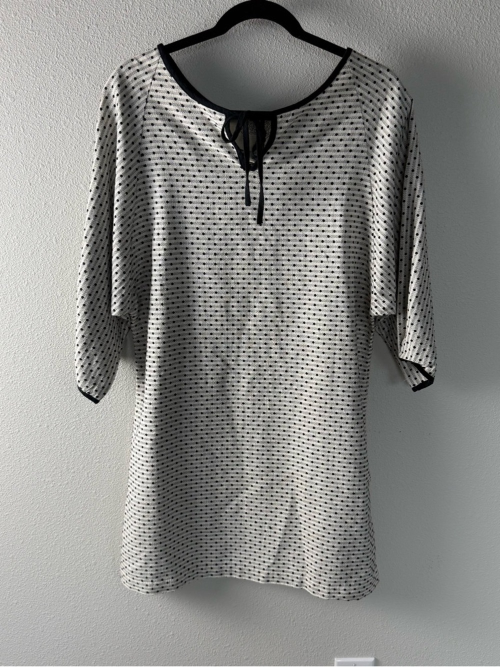 Ace & Jig Polka Dot Pullover Shift Dress White Black Boho Casual Women’s Medium